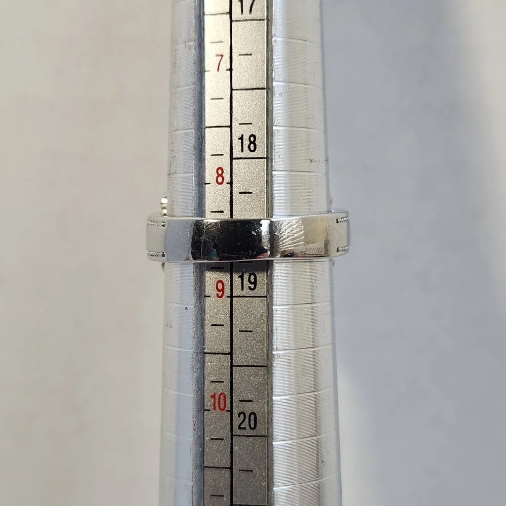 NIB 925 Art Deco Natural Opal & Tsavorite Accent Ornate Scroll Ring Sz 8.5 - Picture 9 of 12